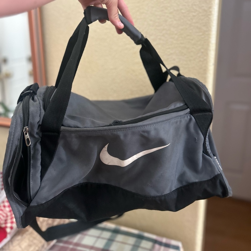 Nike Black and Gray Sports Duffel